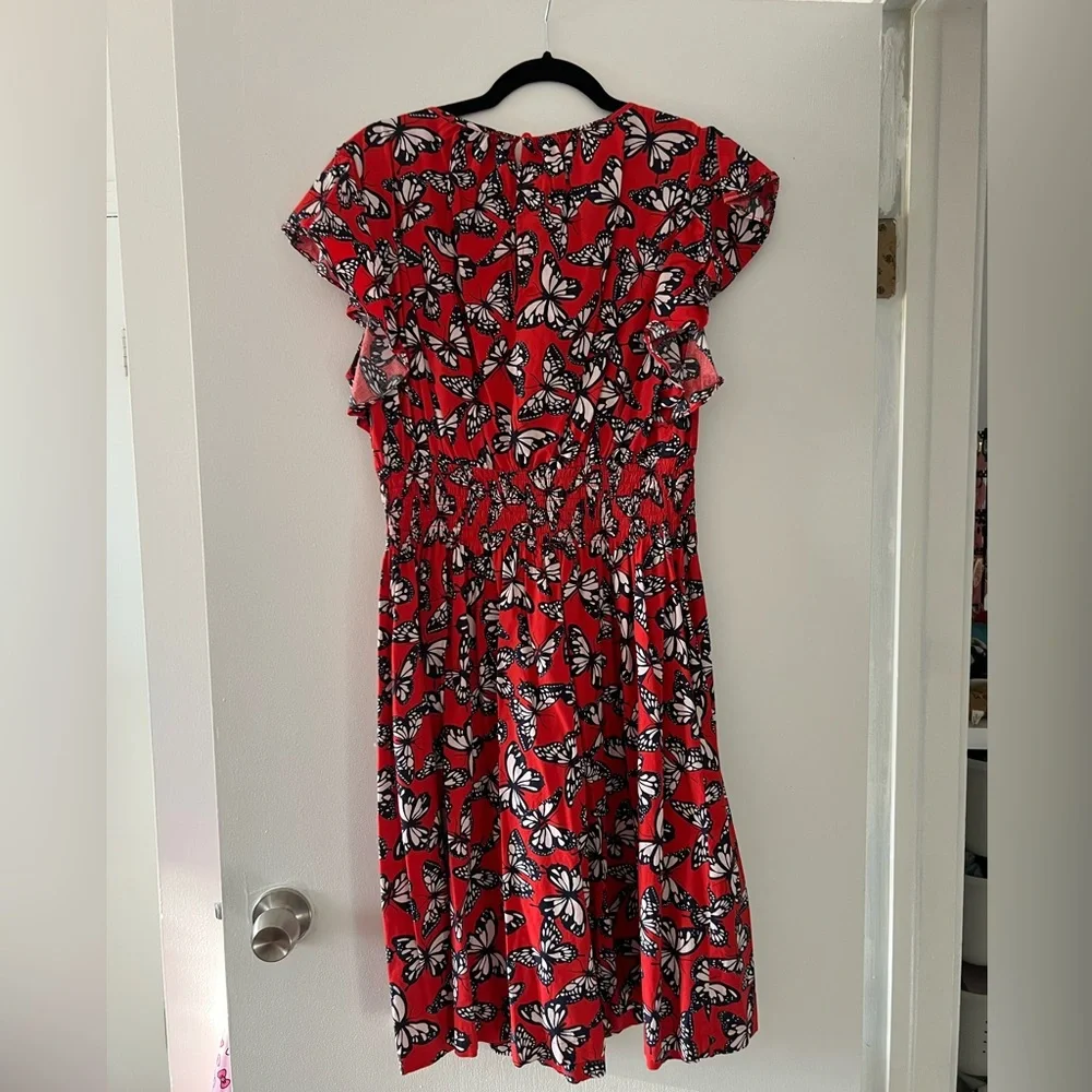 Kate Spade Red Dress with Butterfly Pattern - Picture 2 of 3